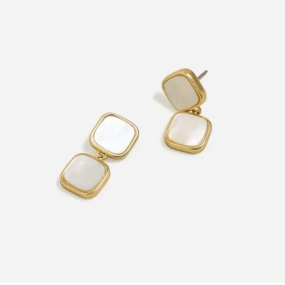 Madewell Mother-Of-Pearl Square Statement Drop Earrings